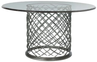 Hallam Metal Dining Table with Glass Top (60")