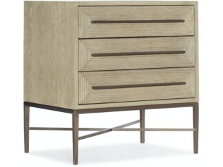 Cascade Three-Drawer Nightstand with Metal Base