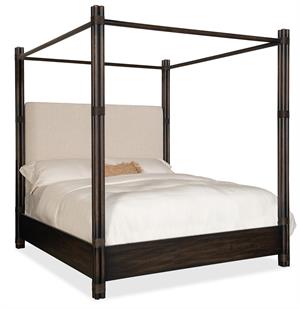 Pole Rattan King Uph Poster Bed w/Canopy