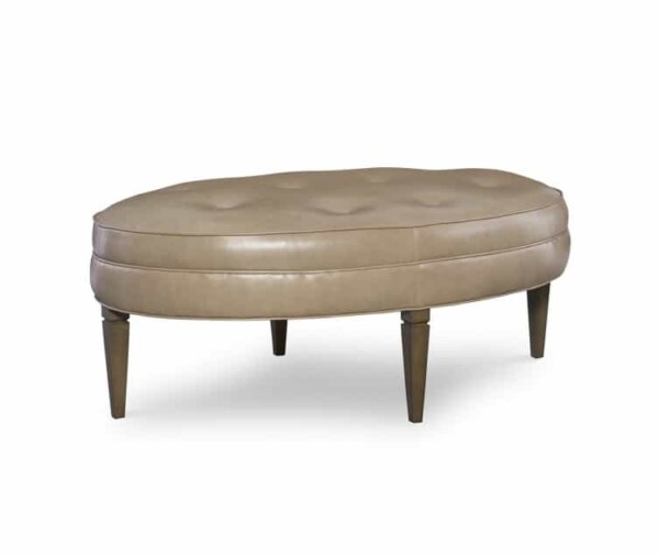 Ellipse Leather Oval Ottoman