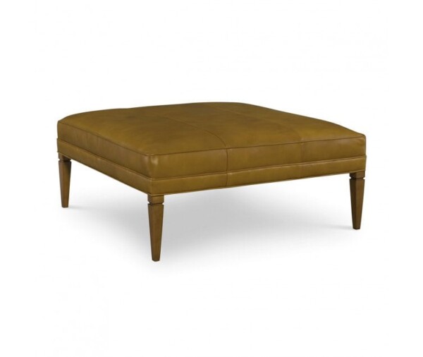 Terrance Leather Large Square Ottoman