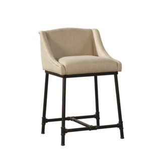 Linen Iron Pipe Counter Stool