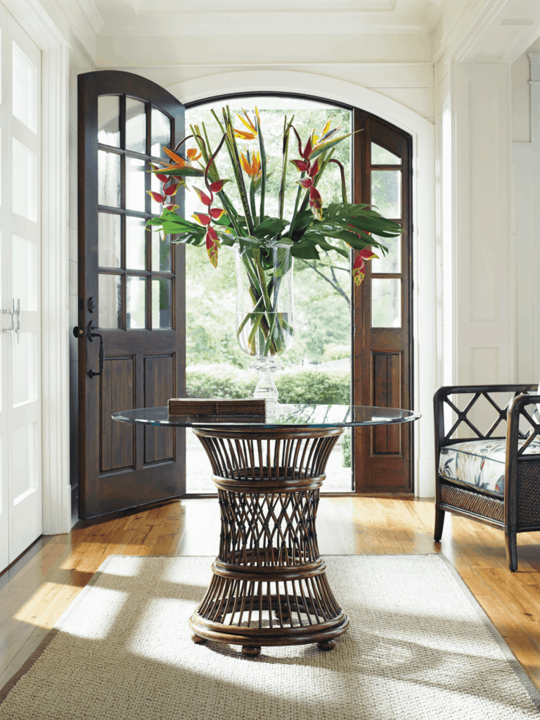 Aruba Dining Table With 36 Inch Glass Top