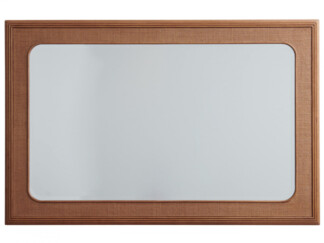 Wood Framed Raffia Mirror
