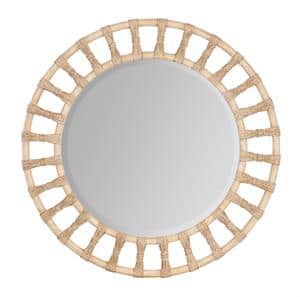 Pole Rattan Accent Mirror